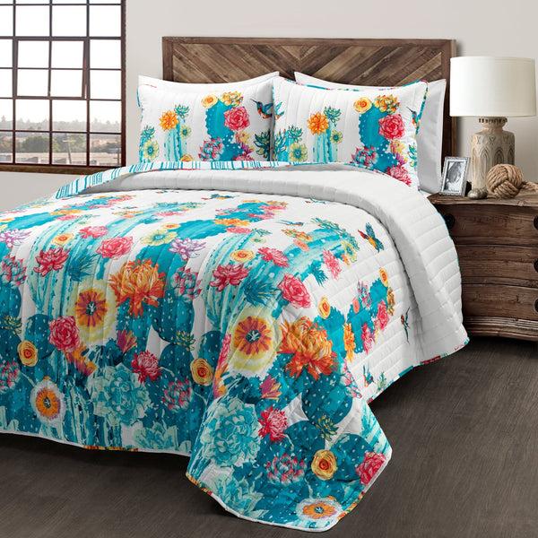 lush décor Southwest Vibrant Cactus Reversible 3 Piece Quilt Set