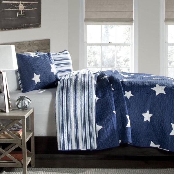 Lush Décor Star Reviersible 2 Piece Quilt Set Twin Size