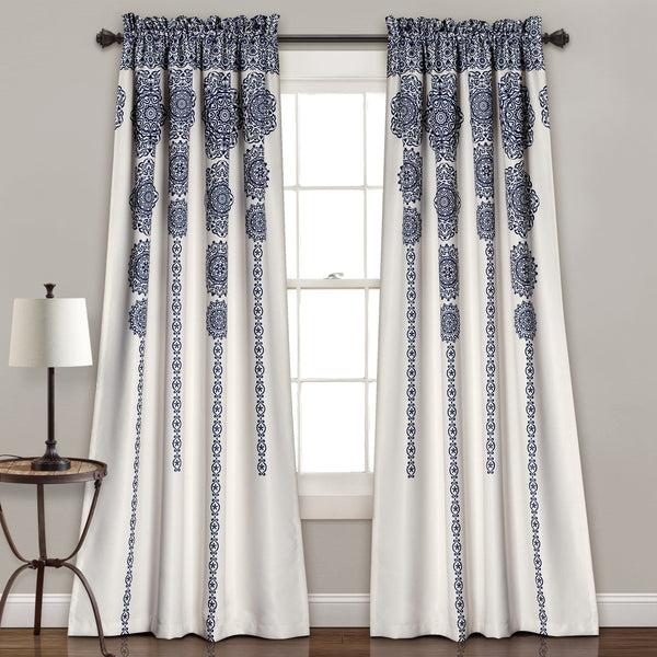 lush décor Stripe Medallion Light Filtering Window Curtain Set