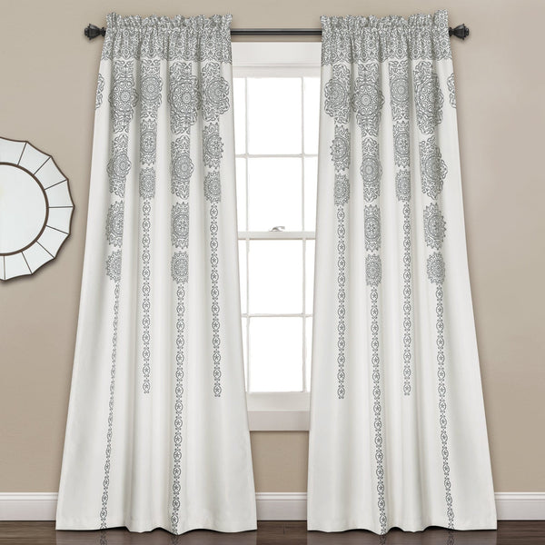 Lush Décor Stripe Medallion Light Filtering Window Curtain Set