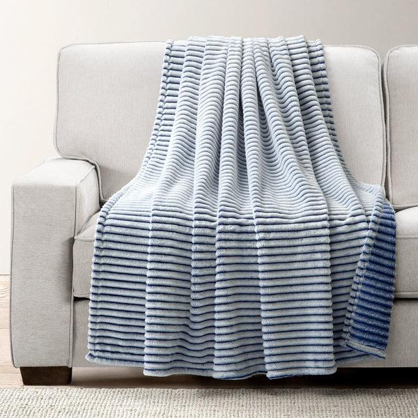 Lush Décor Super Cozy Ultra Soft Ribbed Faux Fur Throw