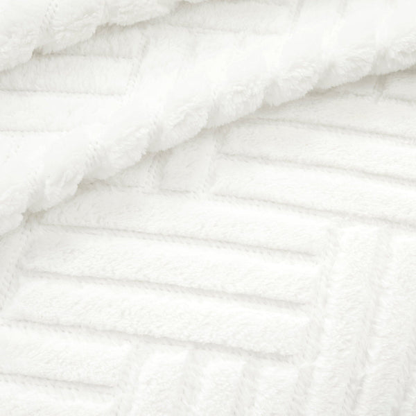 Lush Décor Super Cozy Ultra Soft Sherpa Jacquard Geo Blanket/Bedspread
