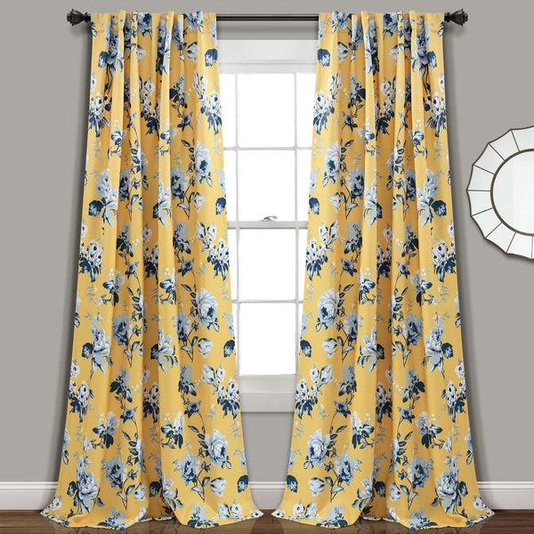 Lush Décor Tania Floral Light Filtering Window Curtain Panel Set