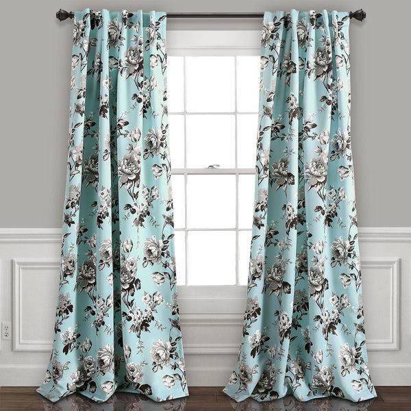 lush décor Tania Floral Light Filtering Window Curtain Panel Set