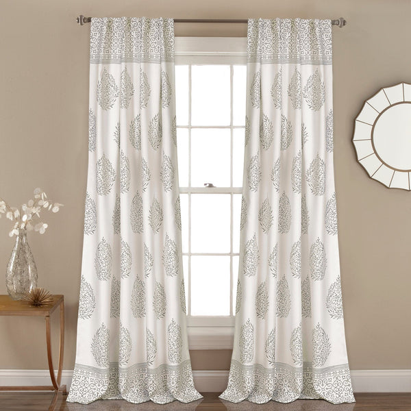 Lush Décor Teardrop Leaf Light Filtering Window Curtain Panel Set