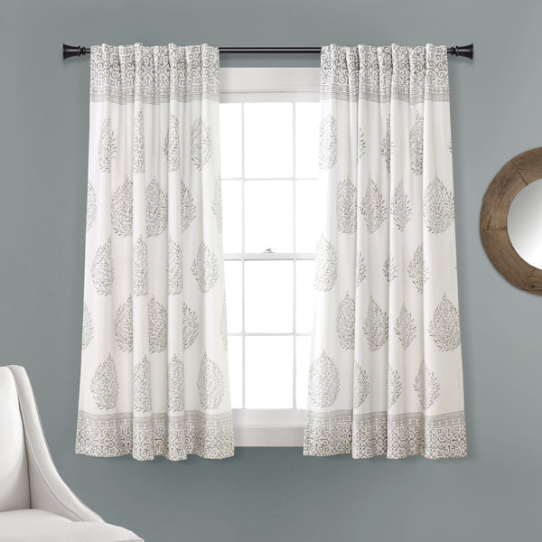 Lush Décor Teardrop Leaf Light Filtering Window Curtain Panel Set