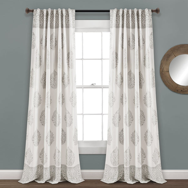 lush décor Teardrop Leaf Light Filtering Window Curtain Panel Set
