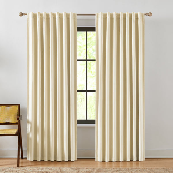 lush décor Terran Velvet Blackout Window Curtain Panels