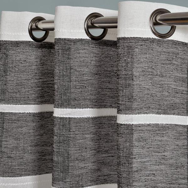 Lush Décor Textured Stripe Grommet Sheer Window Curtain Panel Set
