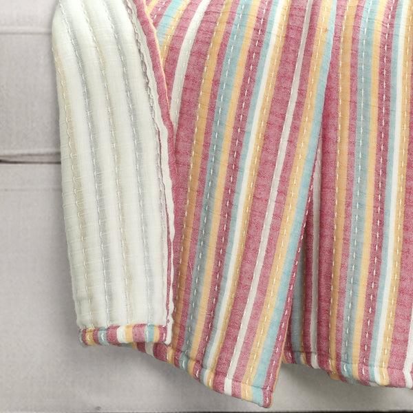 Lush Décor Tracy Stripe Kantha Pick Stitch Yarn Dyed Cotton Woven Throw