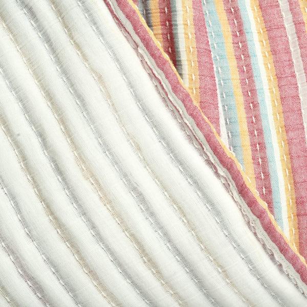 Lush Décor Tracy Stripe Kantha Pick Stitch Yarn Dyed Cotton Woven Throw