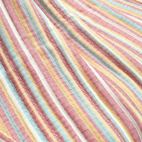 Lush Décor Tracy Stripe Kantha Pick Stitch Yarn Dyed Cotton Woven Throw