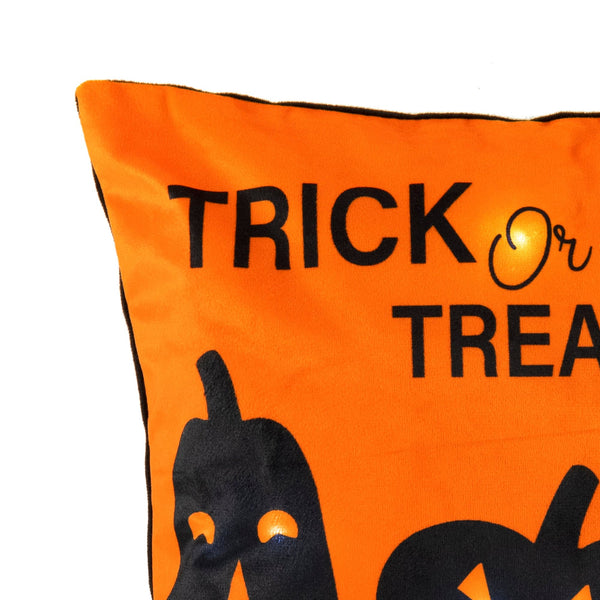Lush Décor Trick Or Treat Pumpkin LED Decorative Pillow
