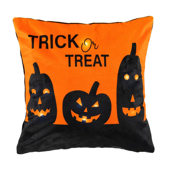 lush décor Trick Or Treat Pumpkin LED Decorative Pillow