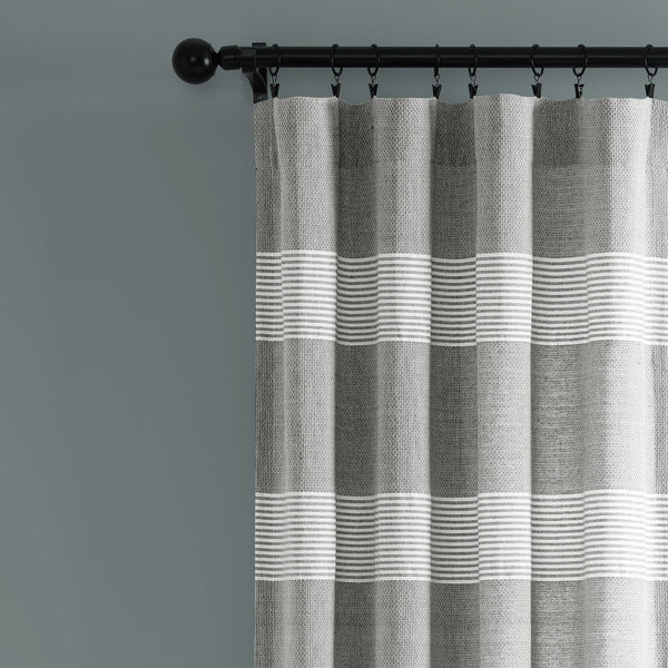 Lush Décor Tucker Stripe Yarn Dyed Knotted Tassel Window Curtain Panel Set