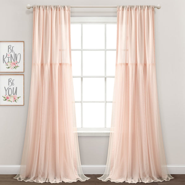 Lush Décor Tulle Skirt Solid Window Curtain Panel Set