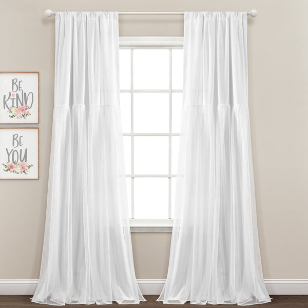 Lush Décor Tulle Skirt Solid Window Curtain Panel Set