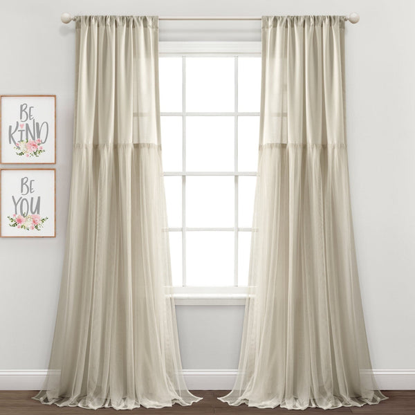 lush décor Tulle Skirt Solid Window Curtain Panel Set