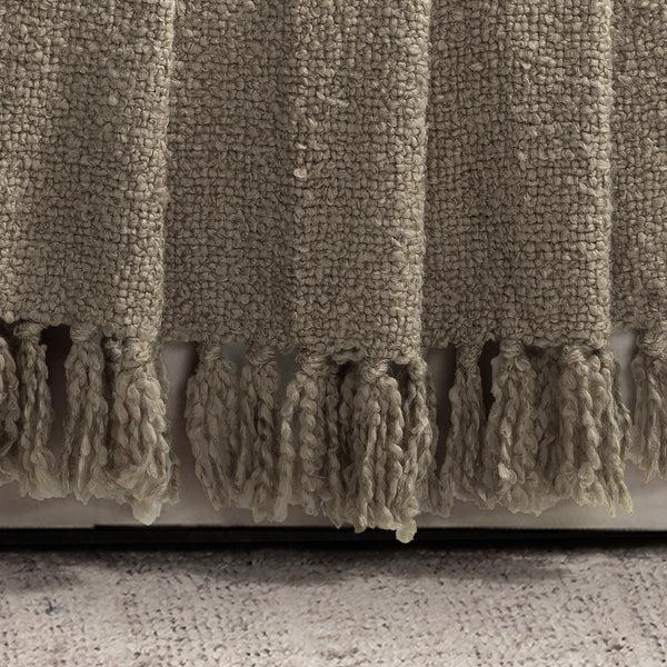 Lush Décor Tulum Boucle Textured Woven Fringed Throw Blanket