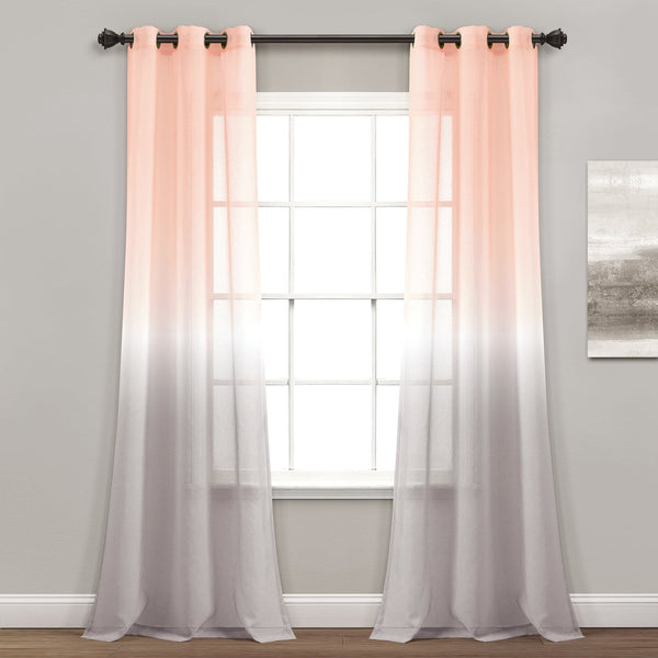 Lush Décor Umbre Fiesta Sheer Window Curtain Panel Set