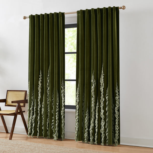 Lush Décor Verdant Path Velvet Blackout Window Curtain Panels