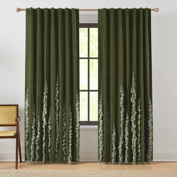 lush décor Verdant Path Velvet Blackout Window Curtain Panels