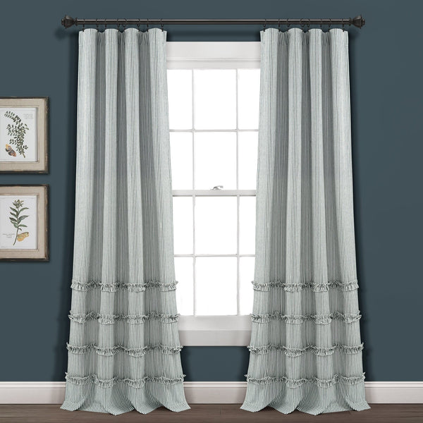 Lush Décor Vintage Stripe Yarn Dyed Window Curtain Panel Set