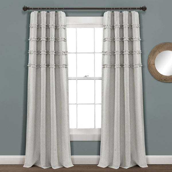 Lush Décor Vintage Stripe Yarn Dyed Window Curtain Panel Set