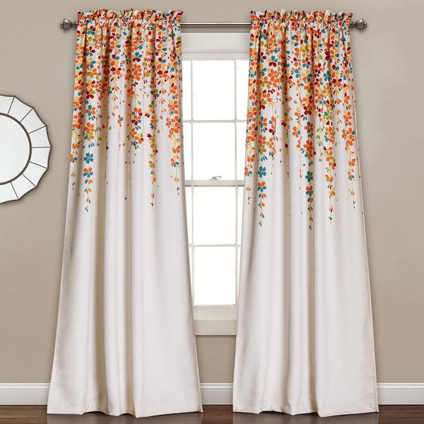 Lush Décor Weeping Flower Light Filtering Window Curtain Set