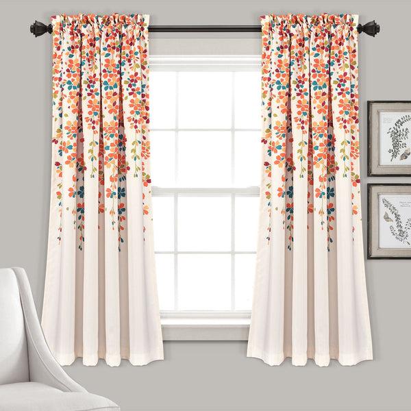 Lush Décor Weeping Flower Light Filtering Window Curtain Set