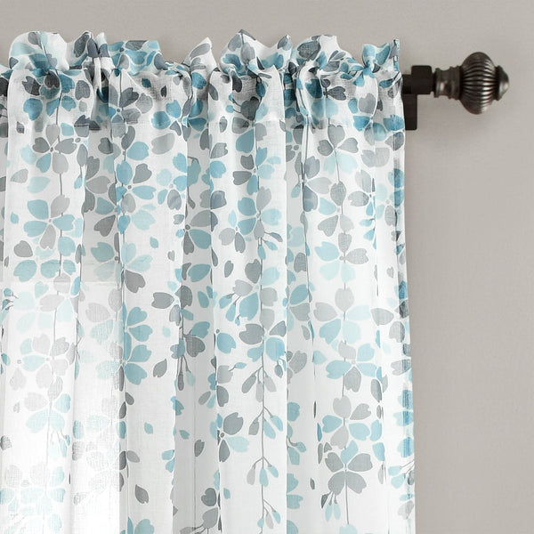 Lush Décor Weeping Flower Sheer Window Curtain Panel Set