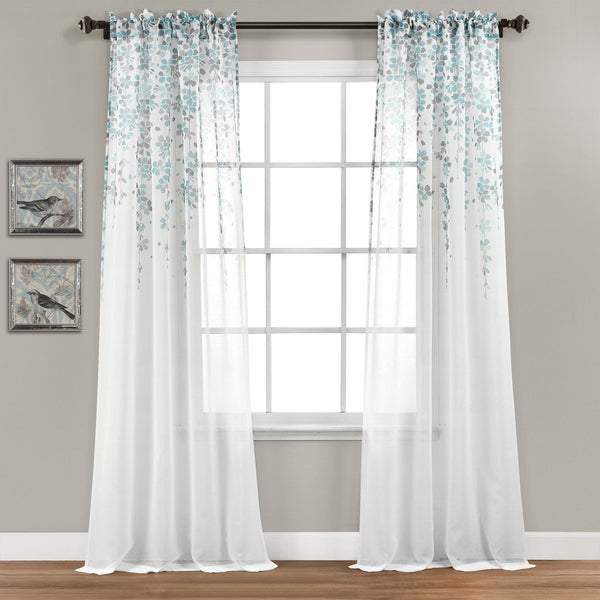 lush décor Weeping Flower Sheer Window Curtain Panel Set