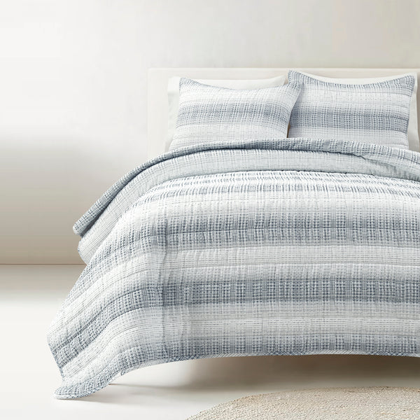 lush décor Yarn Dyed Textured Stripe Waffle Quilt 3 Piece Set