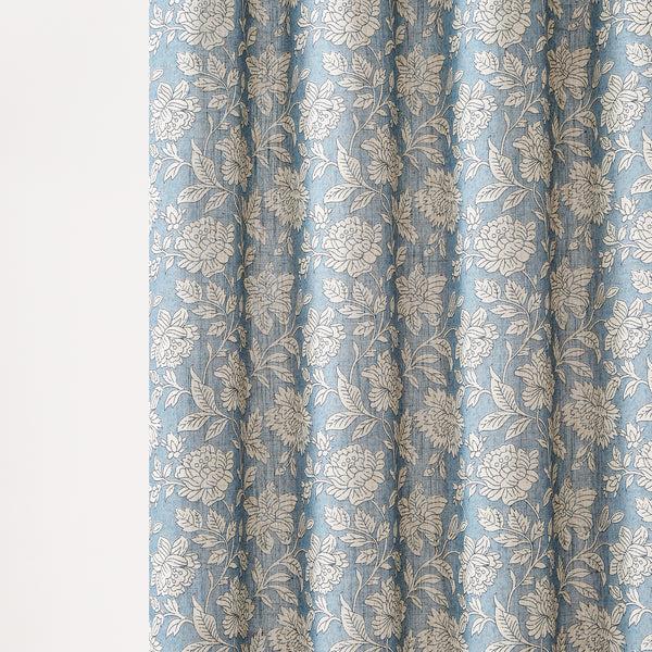 Lush Décor Zara Floral Block Linen Textured Shower Curtain