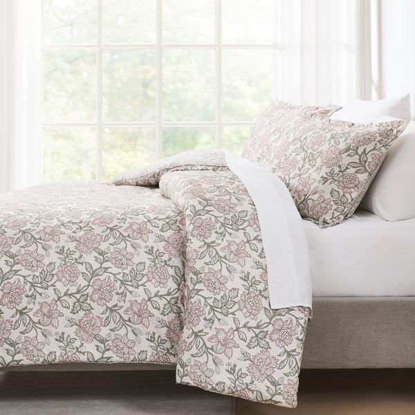 Lush Décor Zara Floral Block Reversible Comforter 3Pc Set