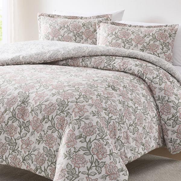Lush Décor Zara Floral Block Reversible Comforter 3Pc Set