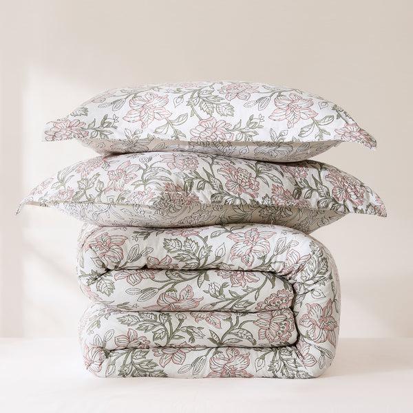 Lush Décor Zara Floral Block Reversible Comforter 3Pc Set