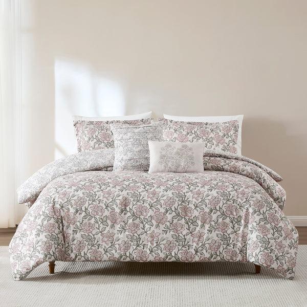 lush décor Zara Floral Block Reversible Comforter 5Pc Set