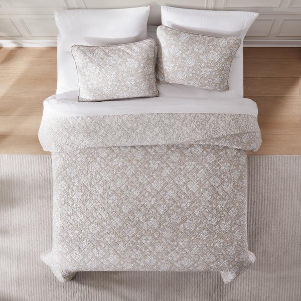 Lush Décor Zara Floral Block Reversible Cotton Quilt Set
