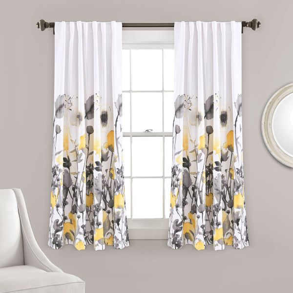 Lush Décor Zuri Flora Light Filtering Window Curtain Panel Set