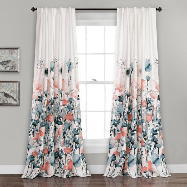 Lush Décor Zuri Flora Light Filtering Window Curtain Panel Set