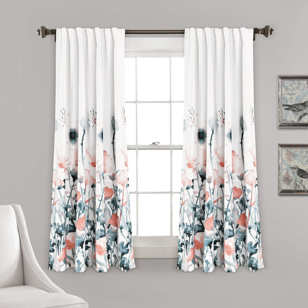 lush décor Zuri Flora Light Filtering Window Curtain Panel Set