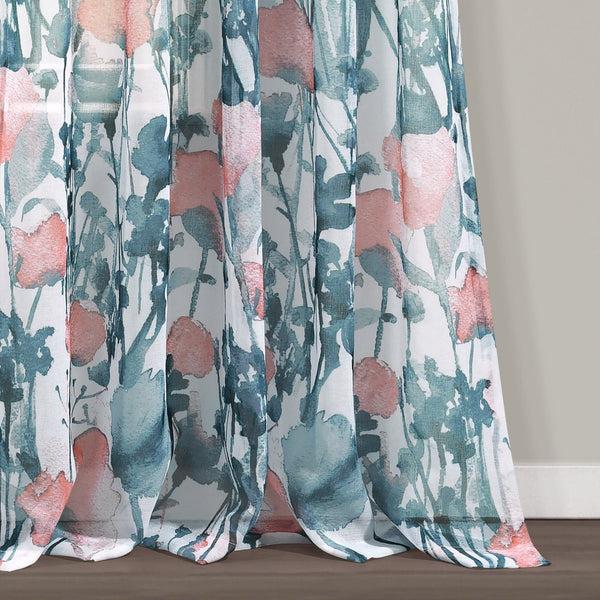 Lush Décor Zuri Flora Sheer Window Curtain Panel Set
