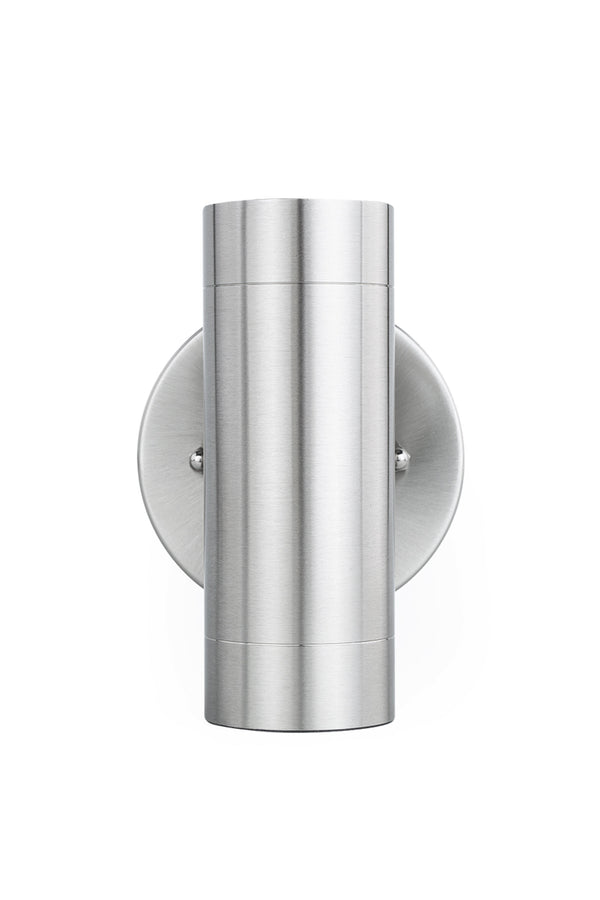 Lutec 4 Packs LUTEC - 2-Light Brushed Stainless Steel Outdoor Integrated LED Wall Lantern Sconce 3000K 11W 800LM Silver Integrated Outdoor Wall Light