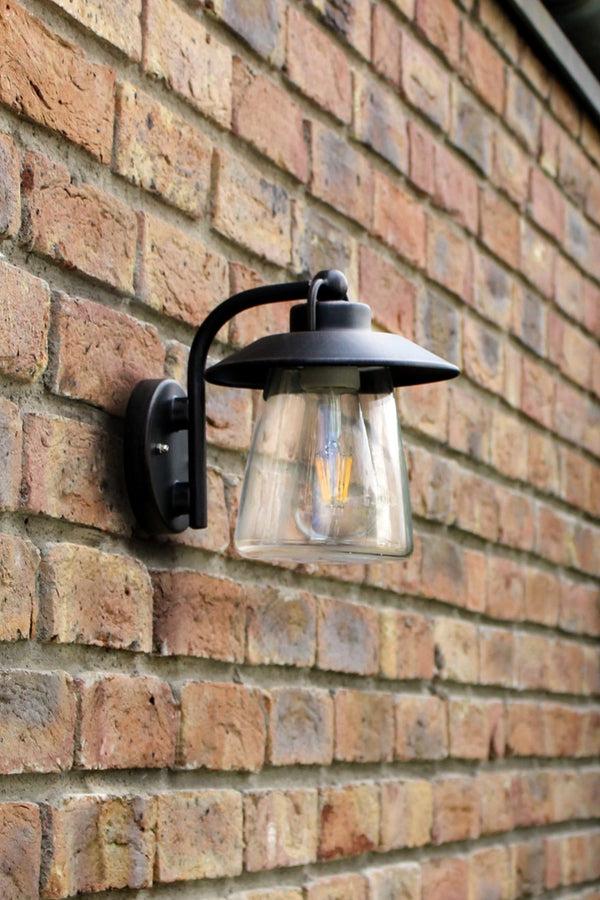 Lutec 4PACKS LUTEC Outdoor Indoor Wall Lantern Farmhouse Barn Wall Sconce Lighting Fixture Matte Black Finish Anti-Rust Wall Mount Light Waterproof Wall Lamp With Clear Glass For Porch Exterior Patio