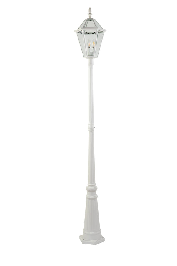 Lutec 6 Packs LUTEC-Hardwired Single Head Die-Cast Aluminum LED Post Light (Head & Pole) 3 Bulbs (Not Included) White 6 Packs