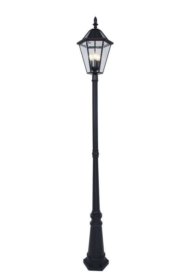 Lutec 6 Packs LUTEC-LONDON Single Head Die-Cast Aluminum LED Outdoor Solar Powered Street Light (Head & Pole) 300LM Up To 8hour Runtime 2700K