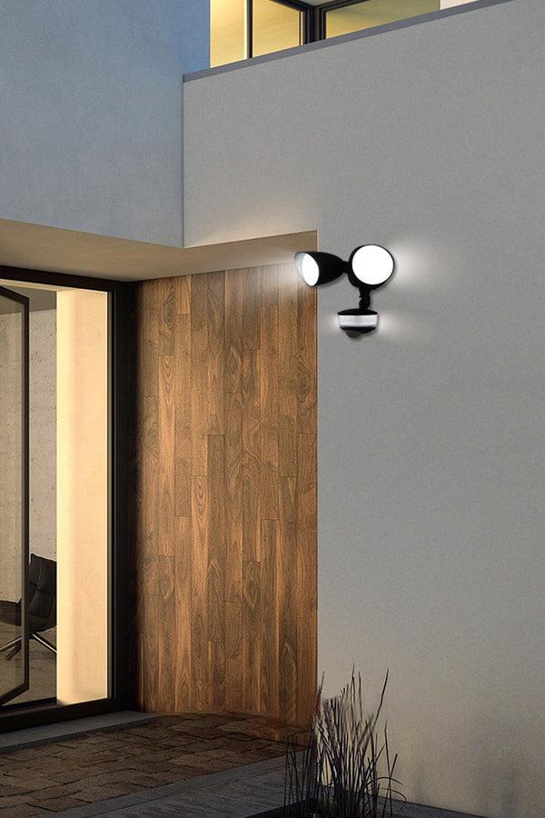 Lutec 8 PACKS LUTEC 34W 3000 Lumen Motion Sensor Outdoor Lights 5500K Daylight IP65 Waterproof Flood Lights Outdoor With Night Light Dusk To Dawn Motion Detector Security Lights For Outside Garage Yard-Black