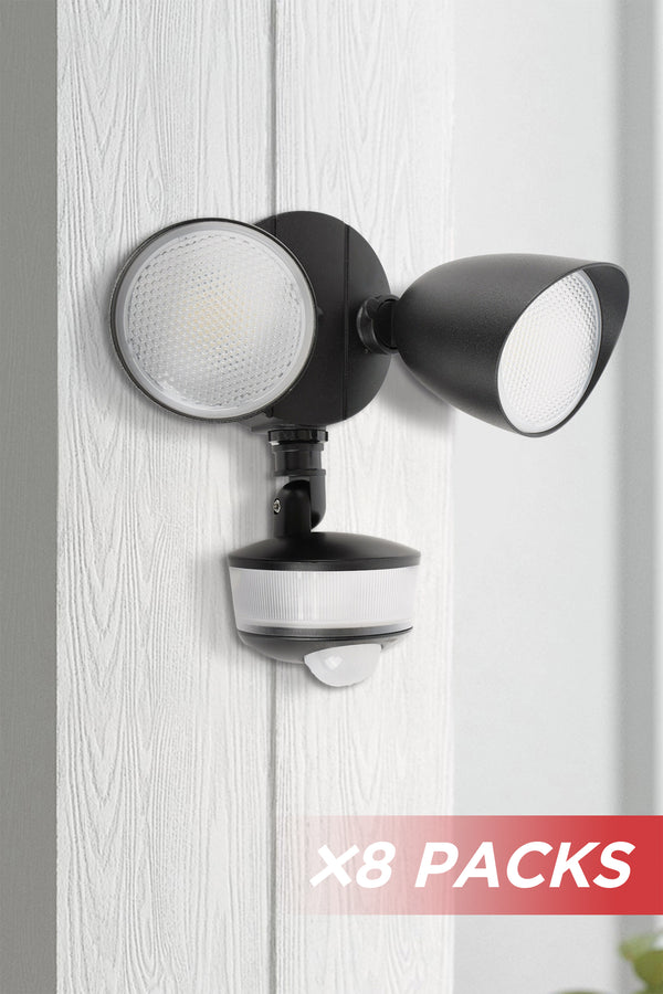 lutec 8 PACKS LUTEC 34W 3000 Lumen Motion Sensor Outdoor Lights 5500K Daylight IP65 Waterproof Flood Lights Outdoor with Night Light Dusk to Dawn Motion Detector Security Lights for Outside Garage Yard-Black