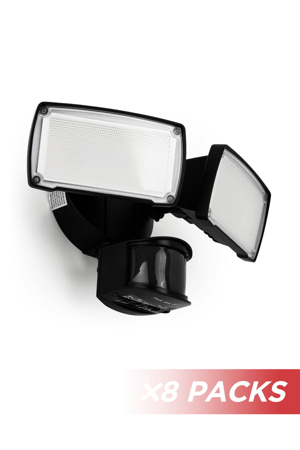 Lutec 8 PACKS LUTEC-ALDI 3500LM 5000K 38W LED 180°Motion Activated D2D Dual-Head Floodlight
